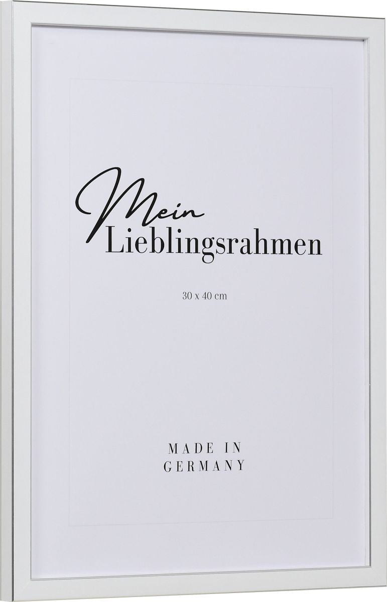 Seitenansicht eines klassischen Rahmens zum Aufstellen in der Farbe Weiss