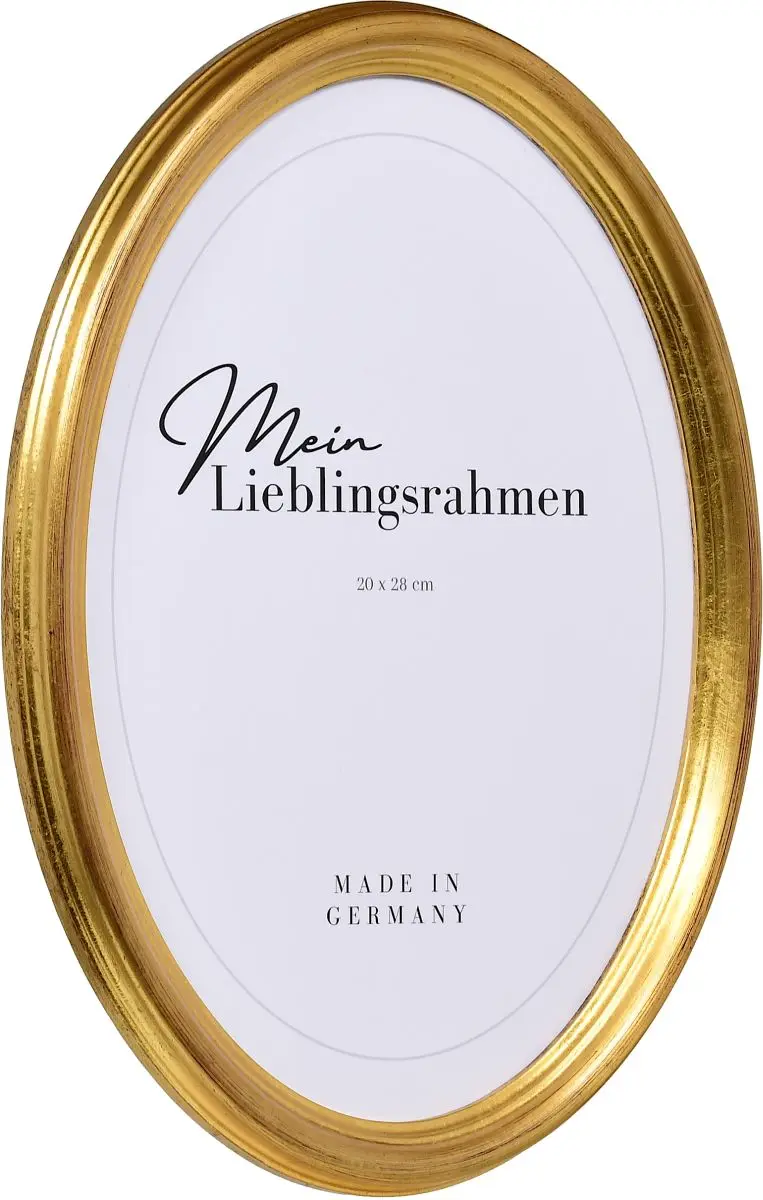 Seitenansicht eines Ovalrahmens in der Farbe Gold