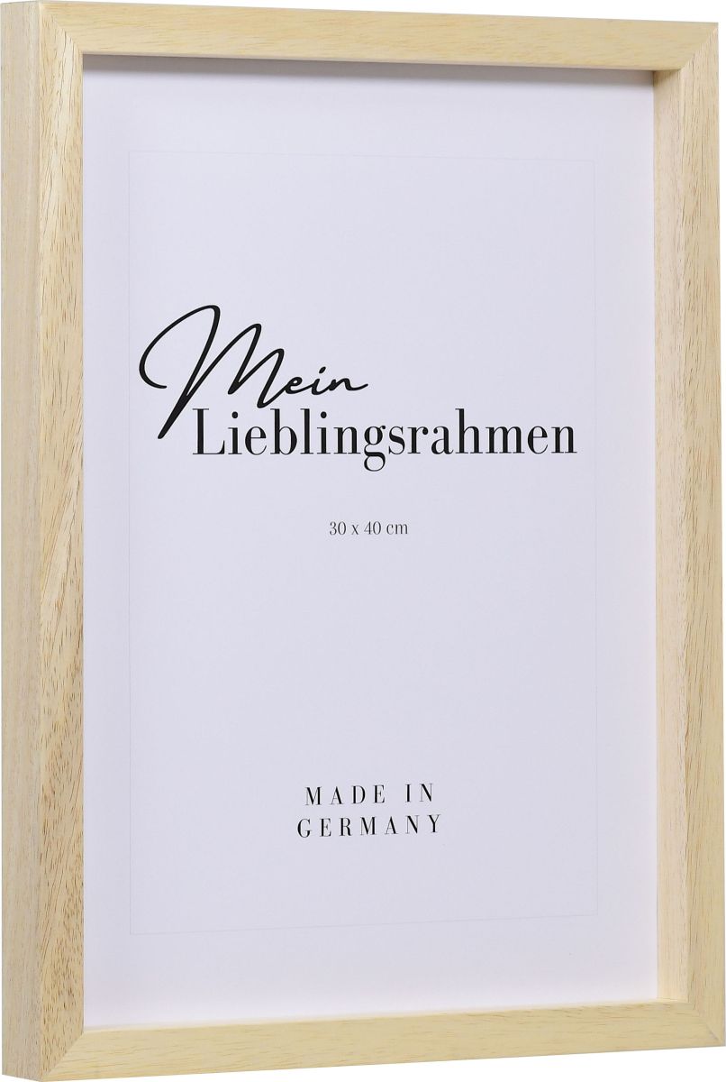 Seitenansicht eines naturfarbenen Bilderrahmens zum selbst gestalten