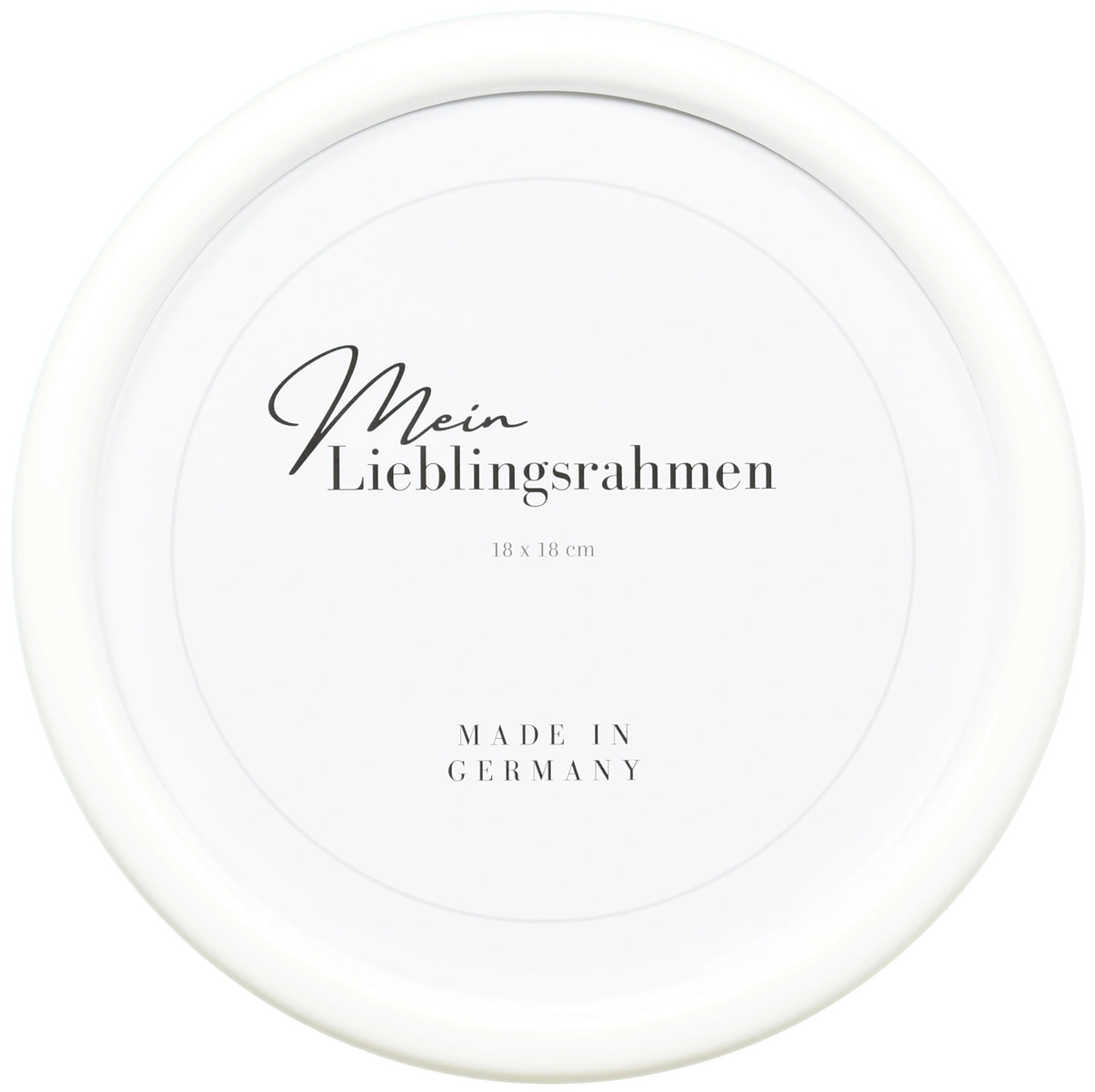 Frontansicht eines Rundrahmens in der Farbe Weiss