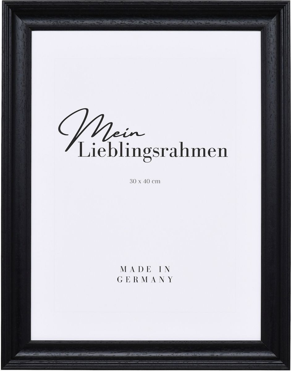 Frontansicht eines schwarzen Holzrahmen in 30x40 im Landhausstil