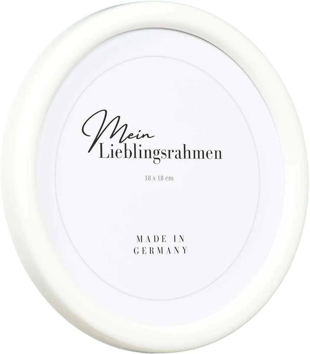 Seitenansicht eines Rundrahmens in der Farbe Weiss