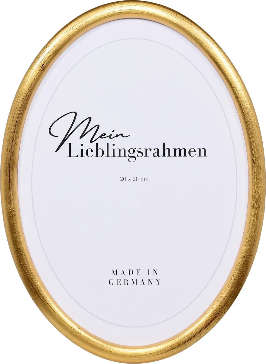 Frontansicht eines Ovalrahmens in der Farbe Gold