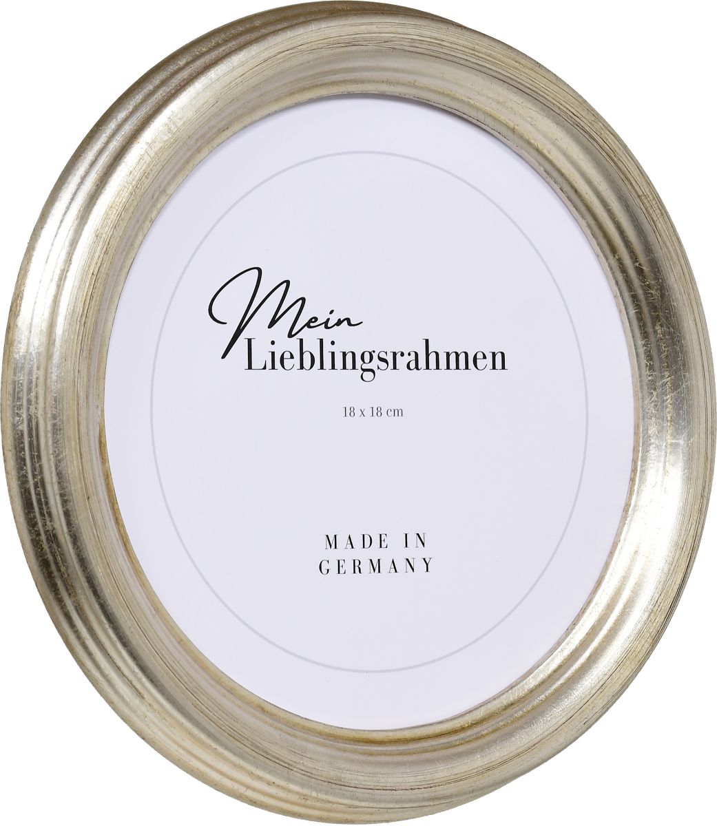 Seitenansicht eines Rundrahmens in der Farbe Silber