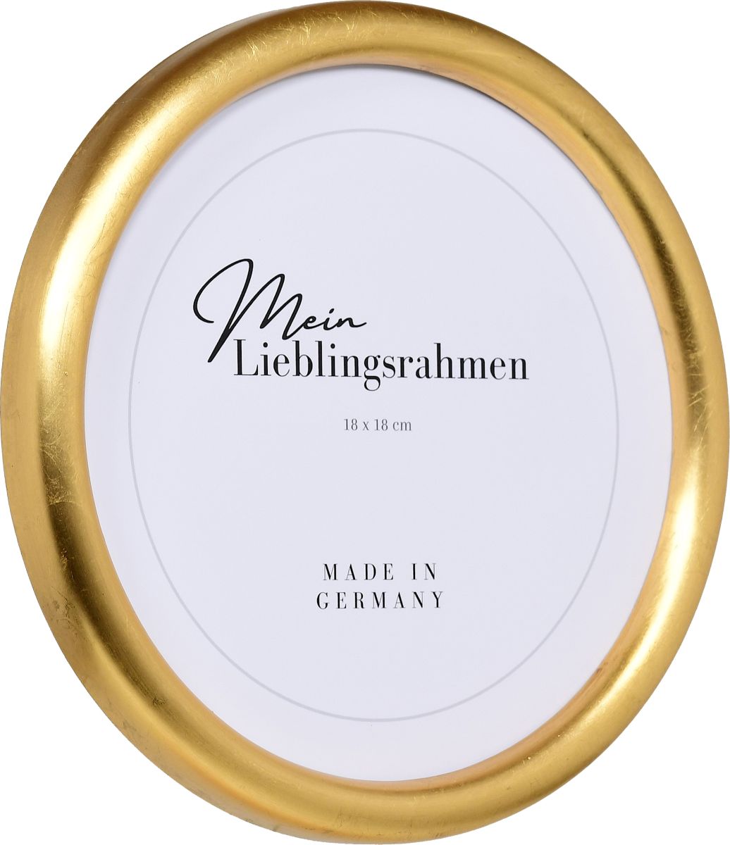 Seitenansicht eines Rundrahmens in der Farbe Gold