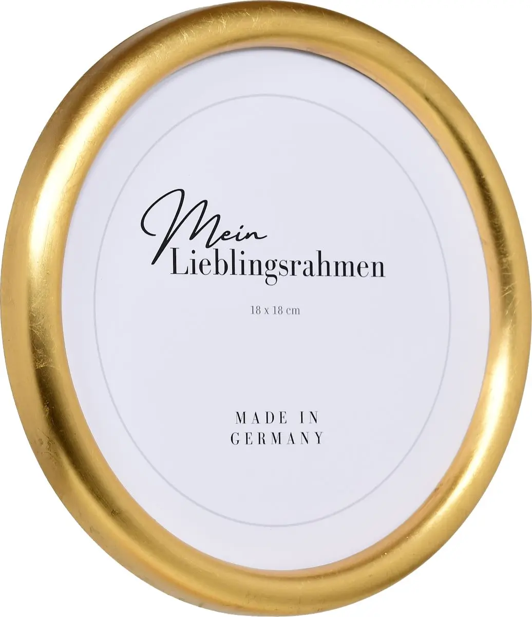 Seitenansicht eines Rundrahmens in der Farbe Gold