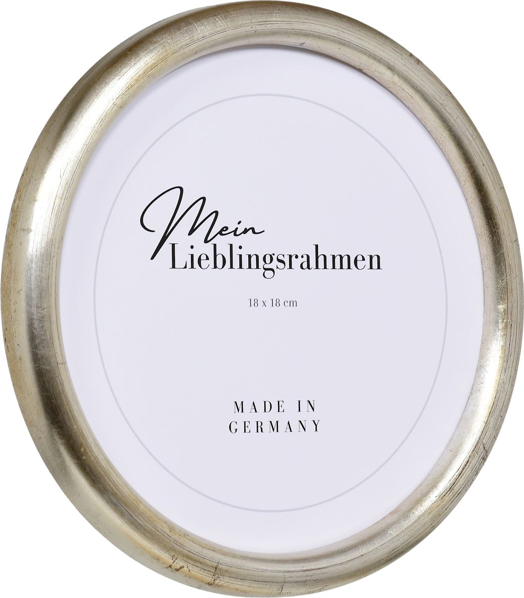 Seitenansicht eines Rundrahmens in der Farbe Silber