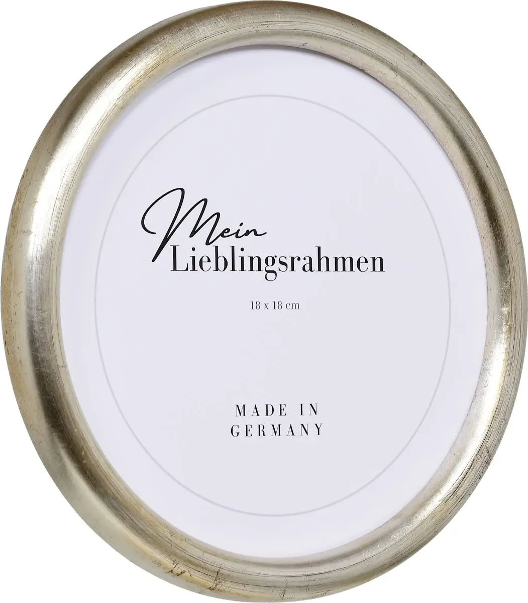 Seitenansicht eines Rundrahmens in der Farbe Silber