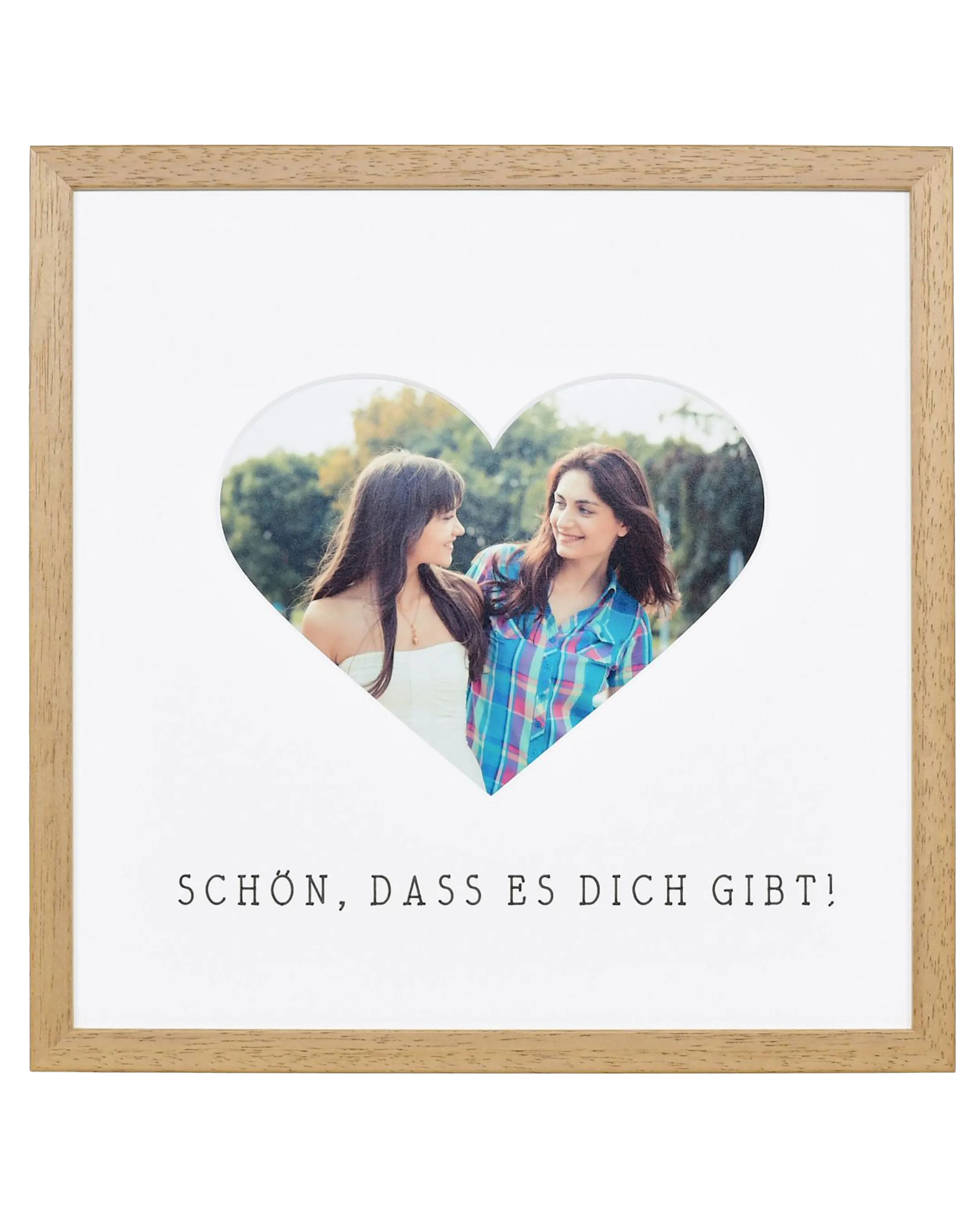 Bilderrahmen Herz "Schön, dass es dich gibt" 30x30cm