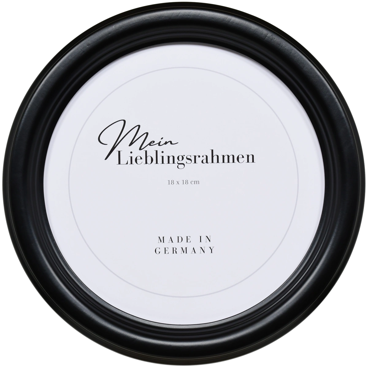Frontansicht eines Rundrahmens in der Farbe Schwarz