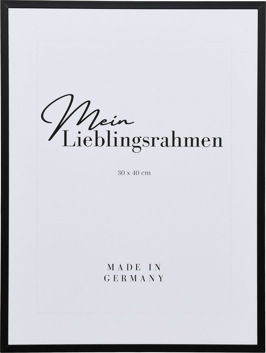 Frontansicht eines schwarzen, matt eloxierten Aluminiumrahmen