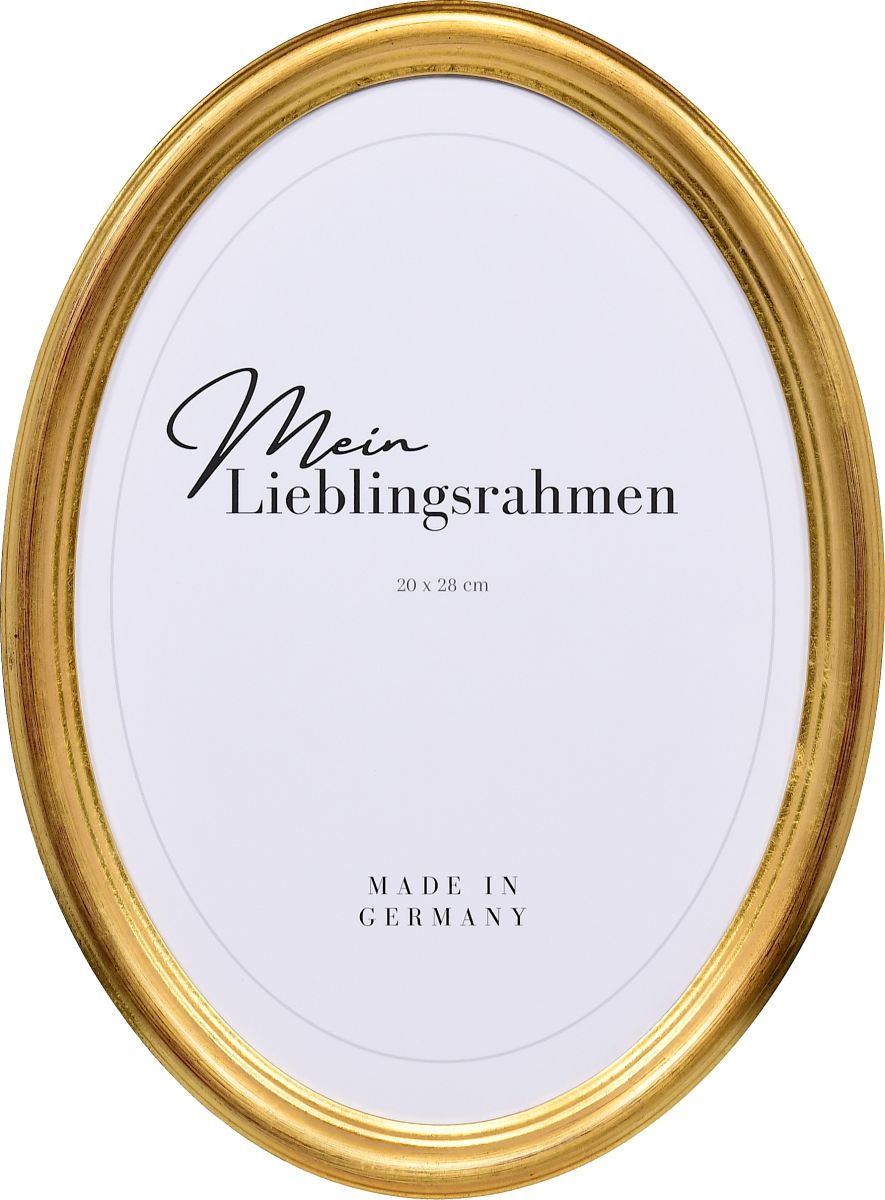 Frontansicht eines Ovalrahmens in der Farbe Gold