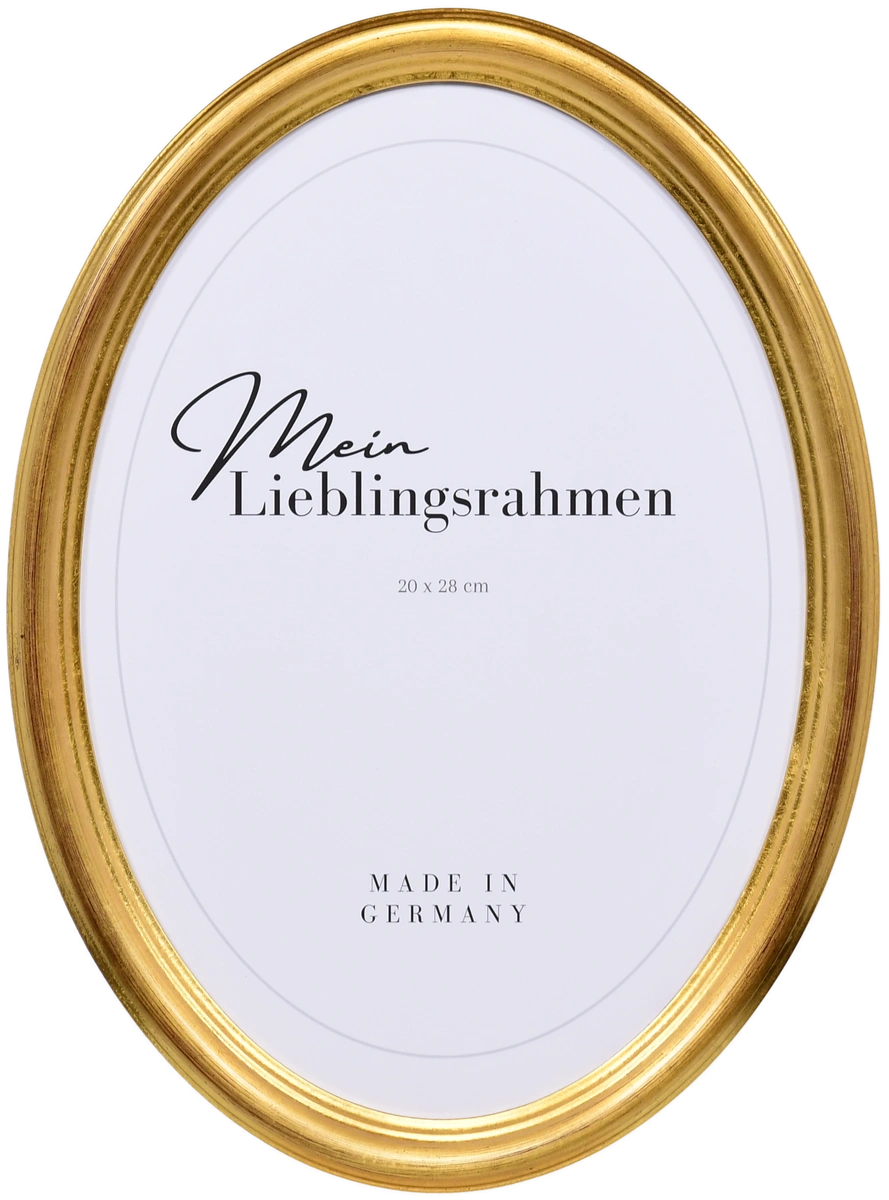 Frontansicht eines Ovalrahmens in der Farbe Gold