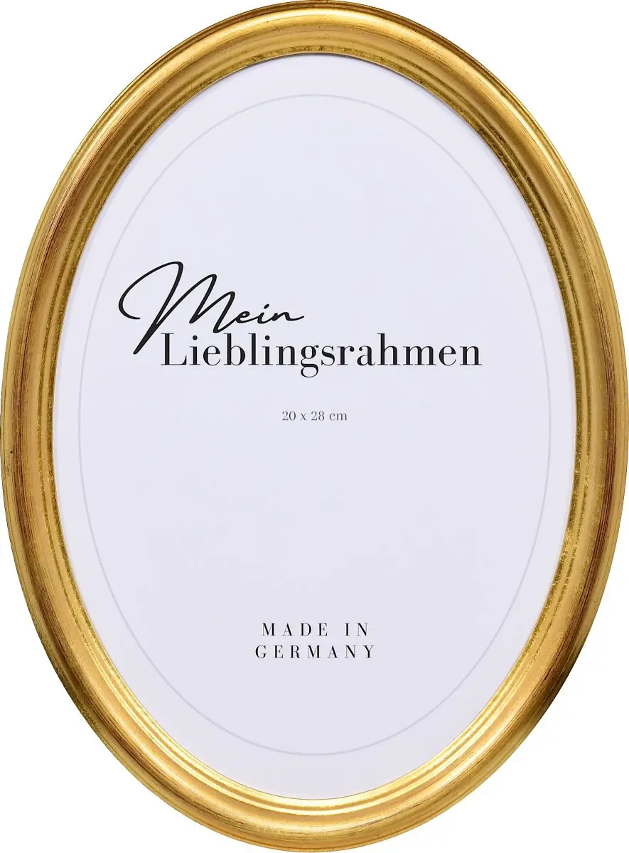 Frontansicht eines Ovalrahmens in der Farbe Gold