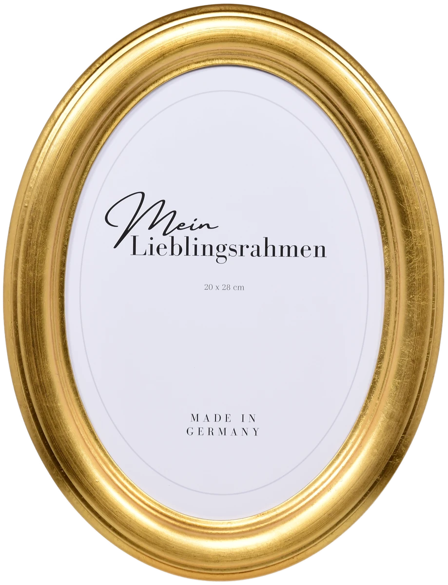 Frontansicht eines Ovalrahmens in der Farbe Gold