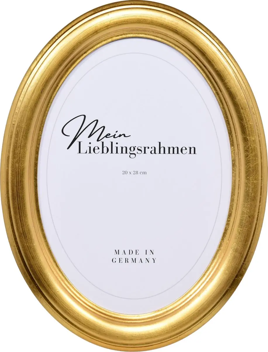 Frontansicht eines Ovalrahmens in der Farbe Gold