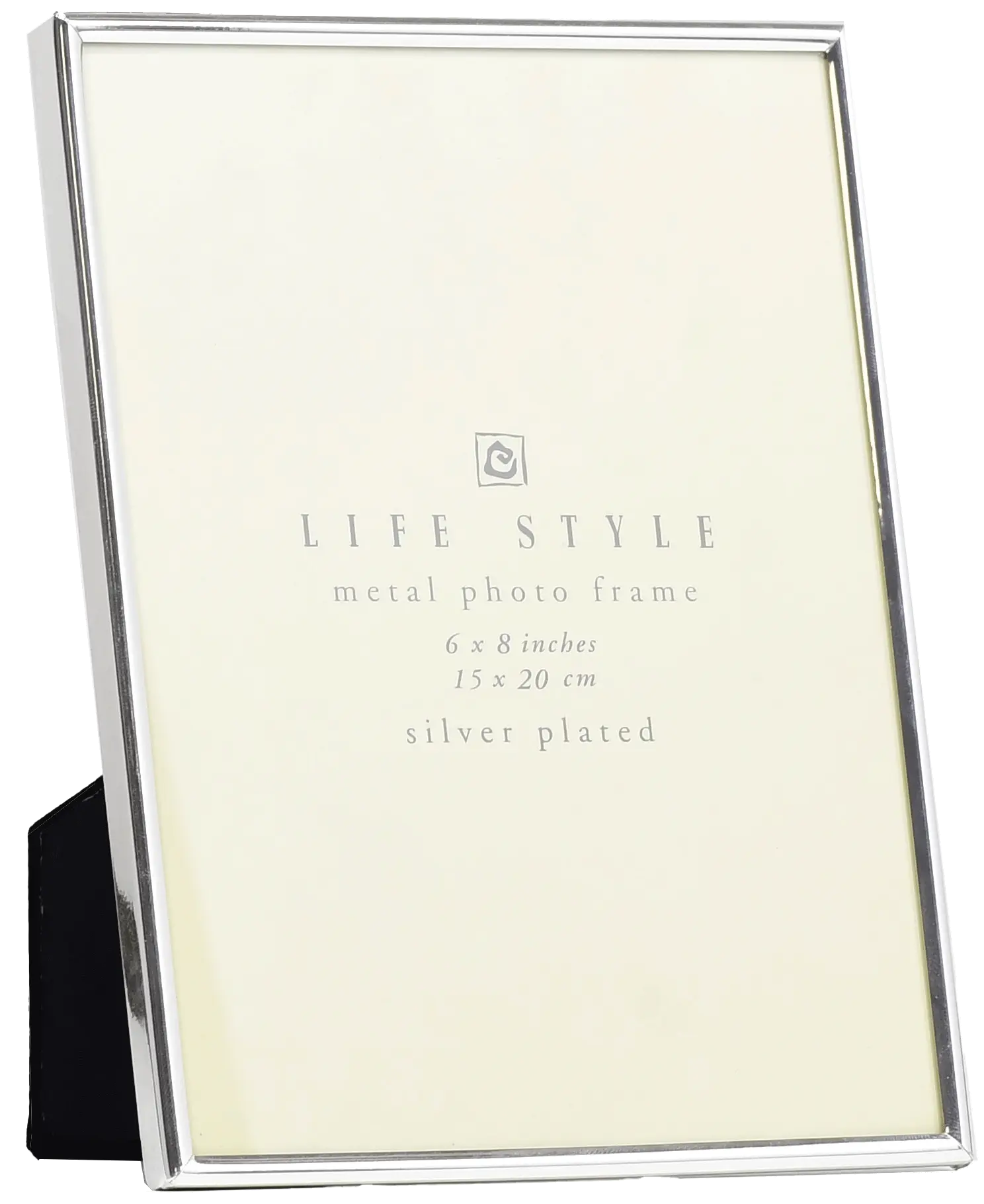 Seitenansicht  eines silber glänzenden, schmalen Aluminiumrahmens mit gerundetem Profil