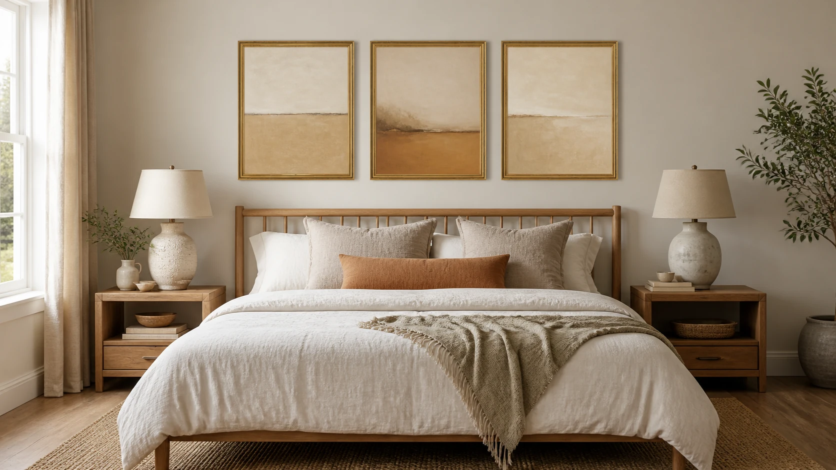 Bilderrahmen Holz Sina Gold im Wohnraum