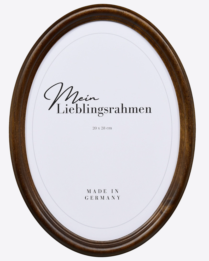 Frontansicht eines Ovalrahmens in der Farbe Braun
