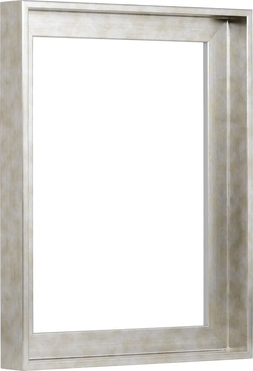 Seitenansicht eines schlichten Schattenfugenrahmen 30x40 in Antiksilber