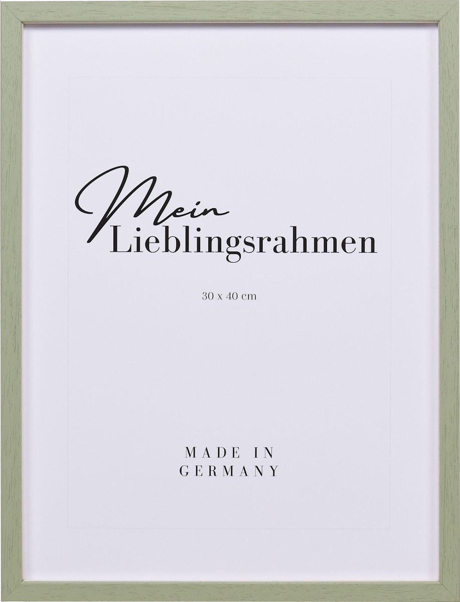 Frontansicht eines modernen, grünen Rahmens für Poster
