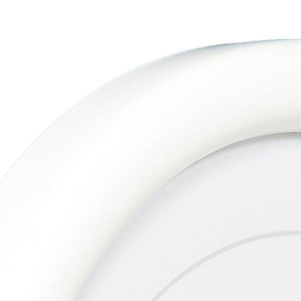 Ansicht der Ecke eines Rundrahmens in der Farbe Weiss