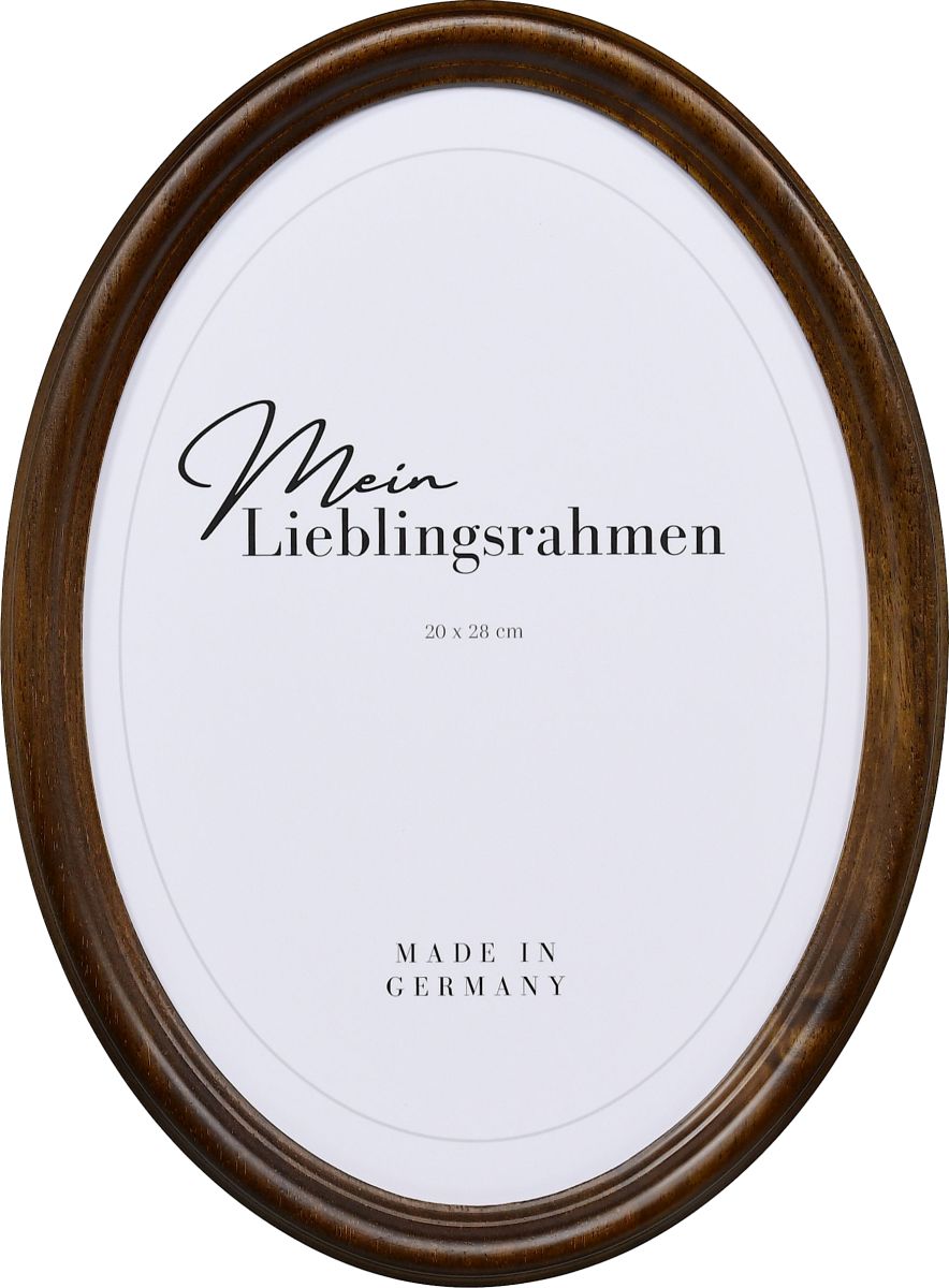 Frontansicht eines Ovalrahmens in der Farbe Braun