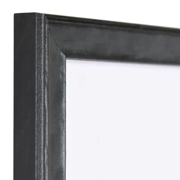 Ansicht der Ecke eines Holzrahmens in der Farbe Schwarz