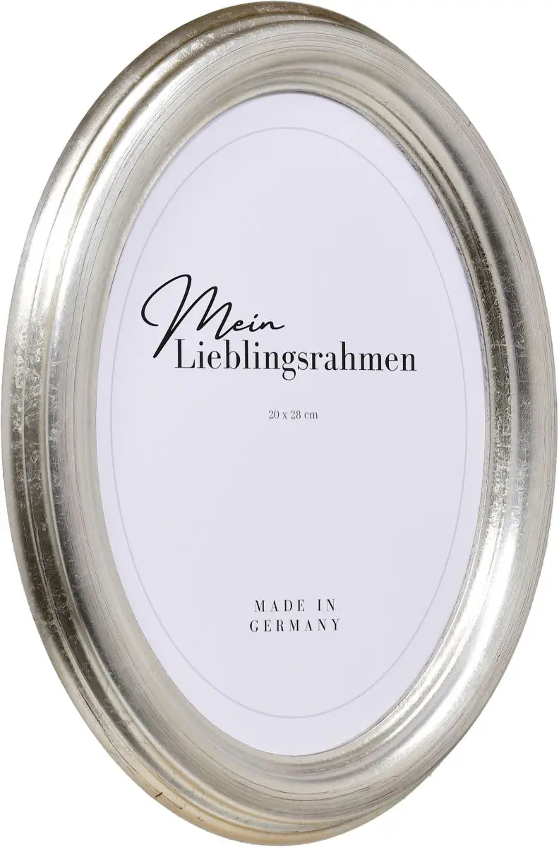 Seitenansicht eines Ovalrahmens in der Farbe Silber