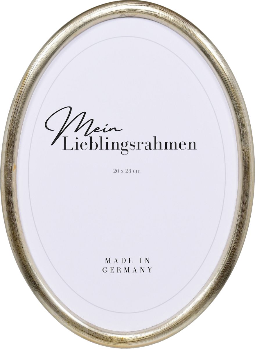 Frontansicht eines Ovalrahmens in der Farbe Silber