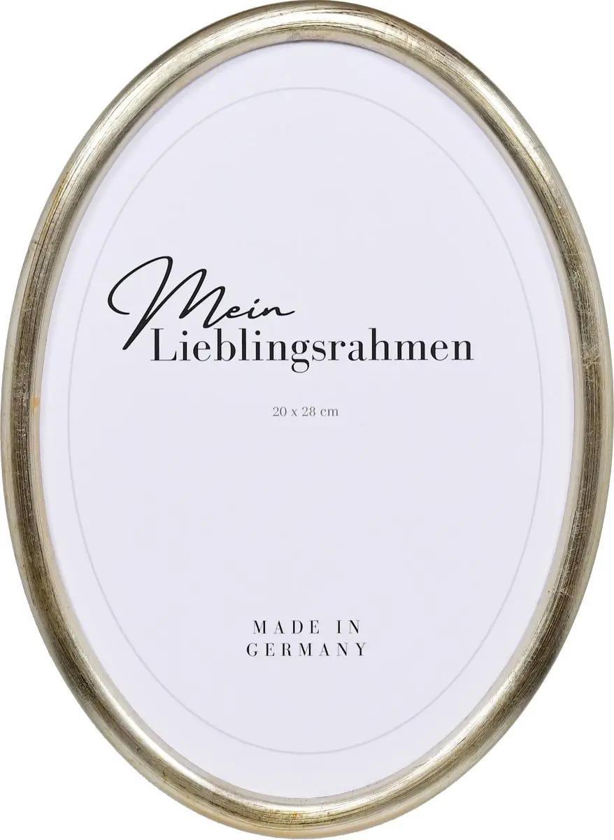 Frontansicht eines Ovalrahmens in der Farbe Silber