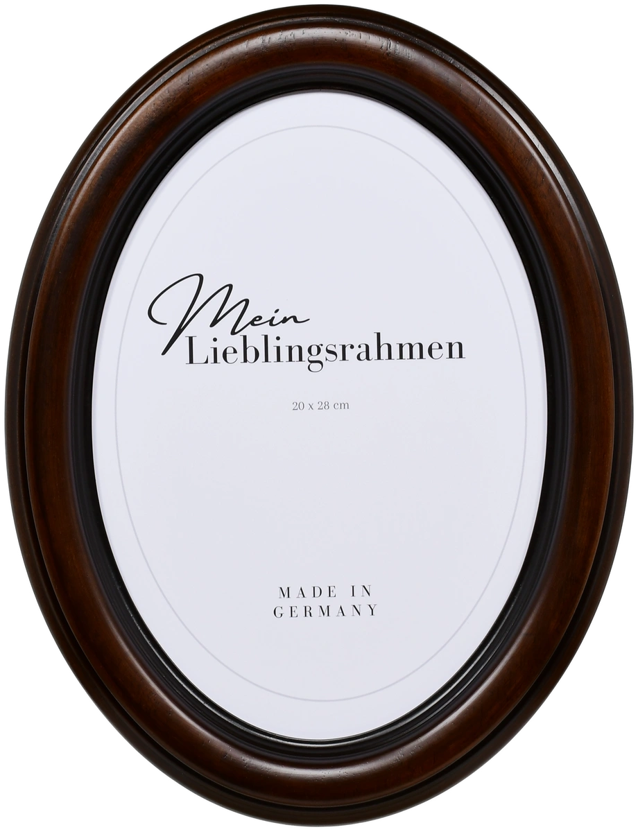 Frontansicht eines Ovalrahmens in der Farbe Braun