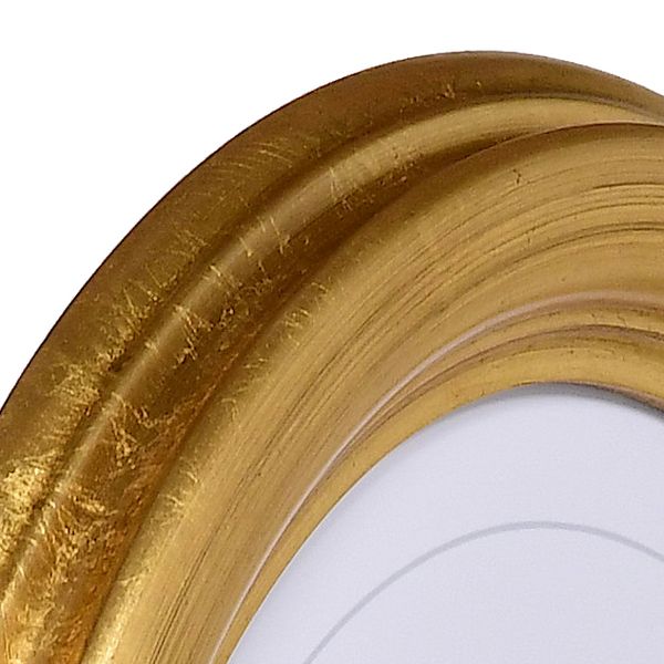 Ansicht der Ecke eines Ovalrahmens in der Farbe Gold