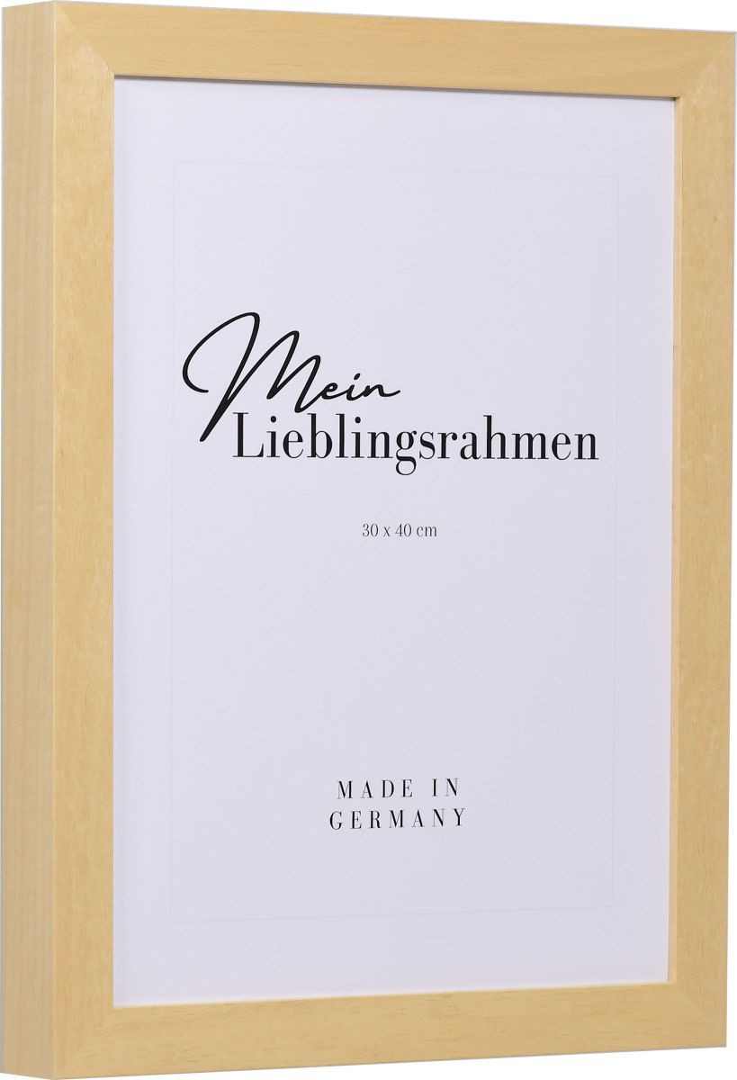Seitenansicht eines naturfarbenen Bilderrahmens zum selbst bemalen, für Leinwände