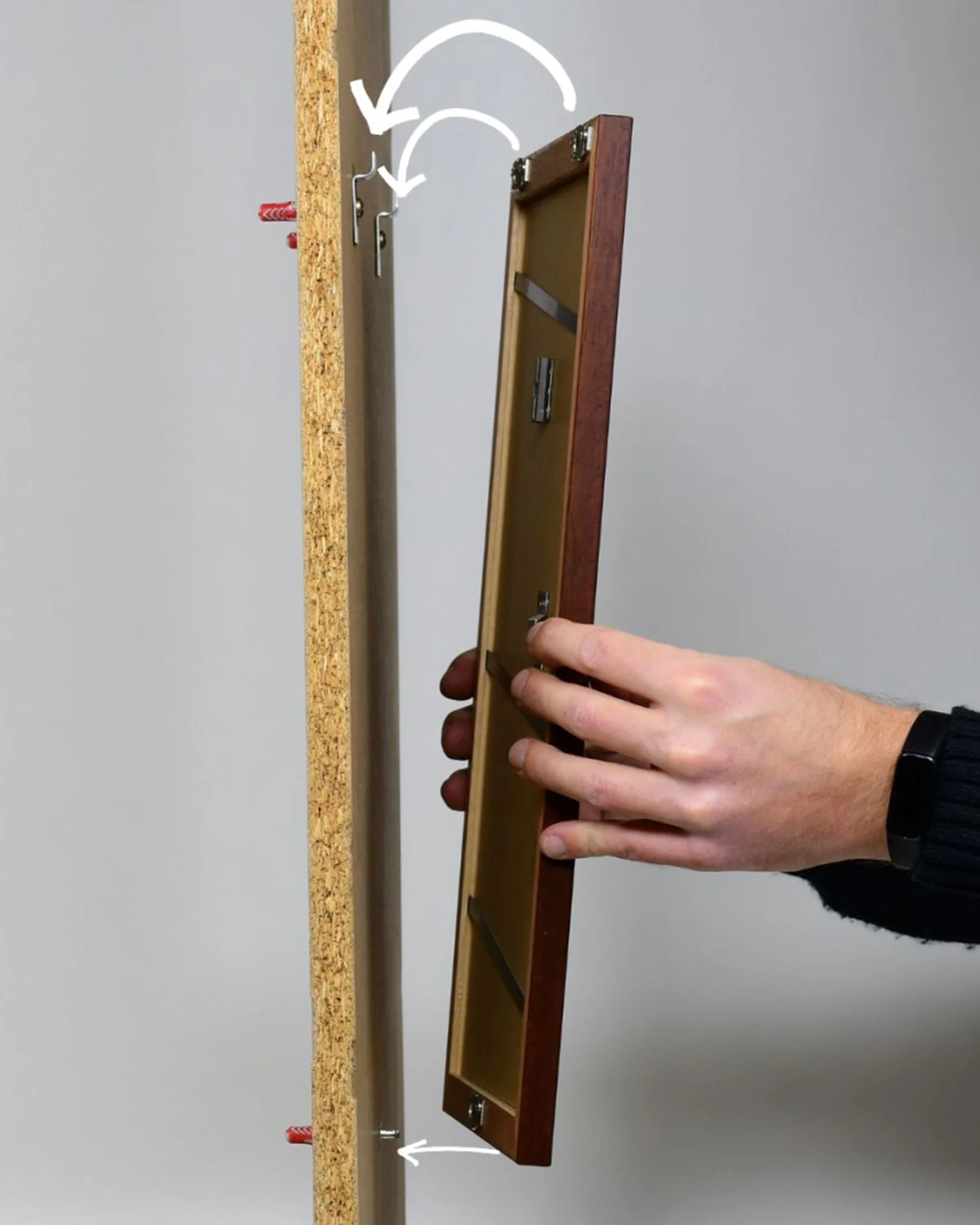 Diebstahlsicherung für Holzrahmen bis 50x70cm – Seitenansicht