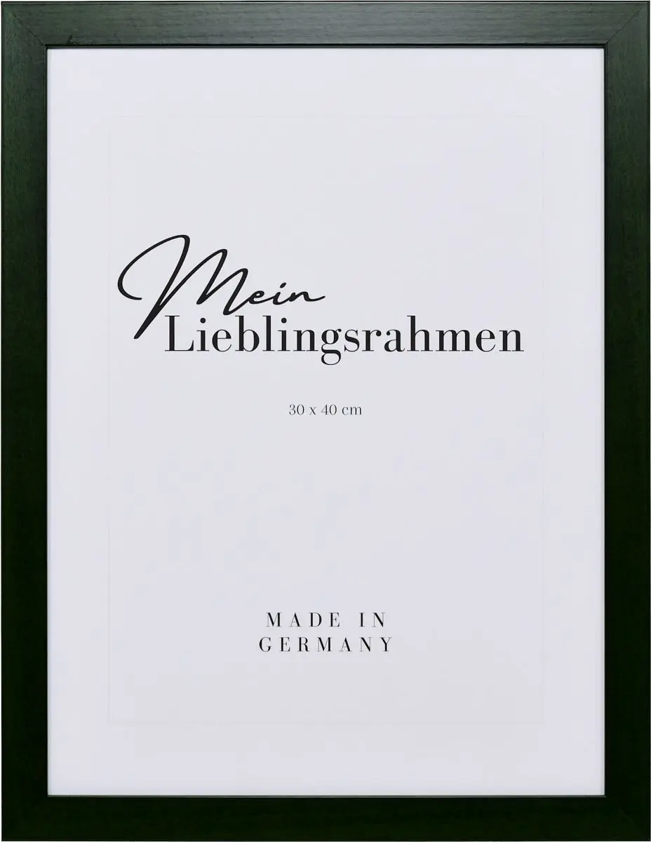 Holz-Profil Top Pro, tannengrün - Frontansicht Frontansicht eines tannengrünen Bilderrahmens mit sichtbarer Holzstruktur, glatter Oberfläche und kantigem, schlichtem Profil