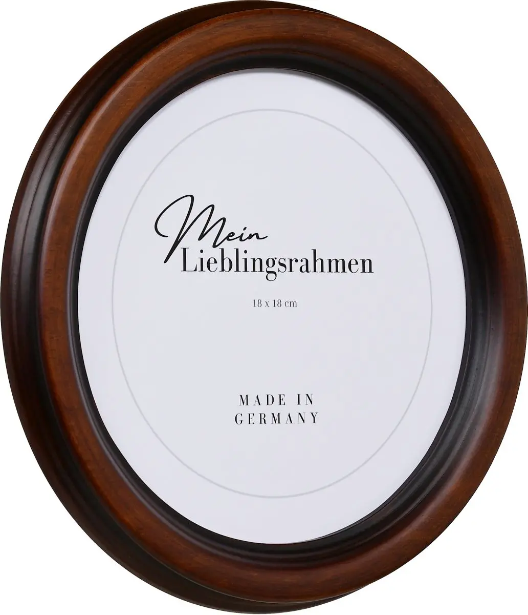 Seitenansicht eines Rundrahmens in der Farbe Braun
