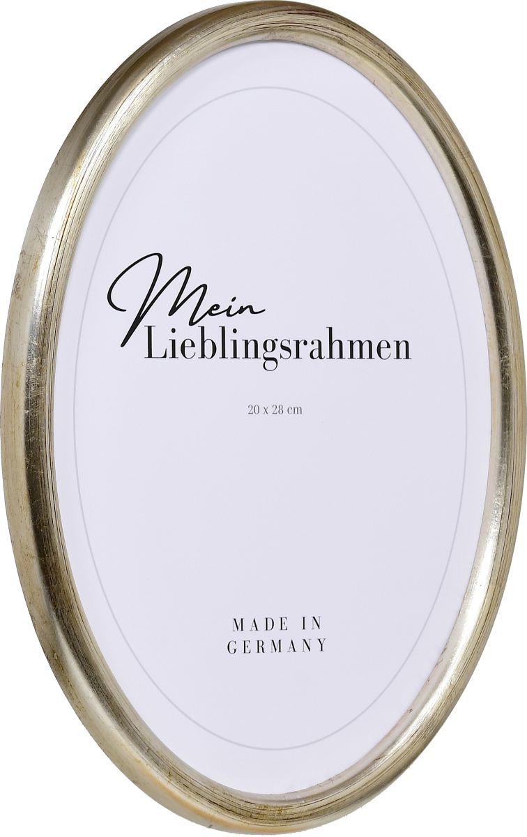 Seitenansicht eines Ovalrahmens in der Farbe Silber