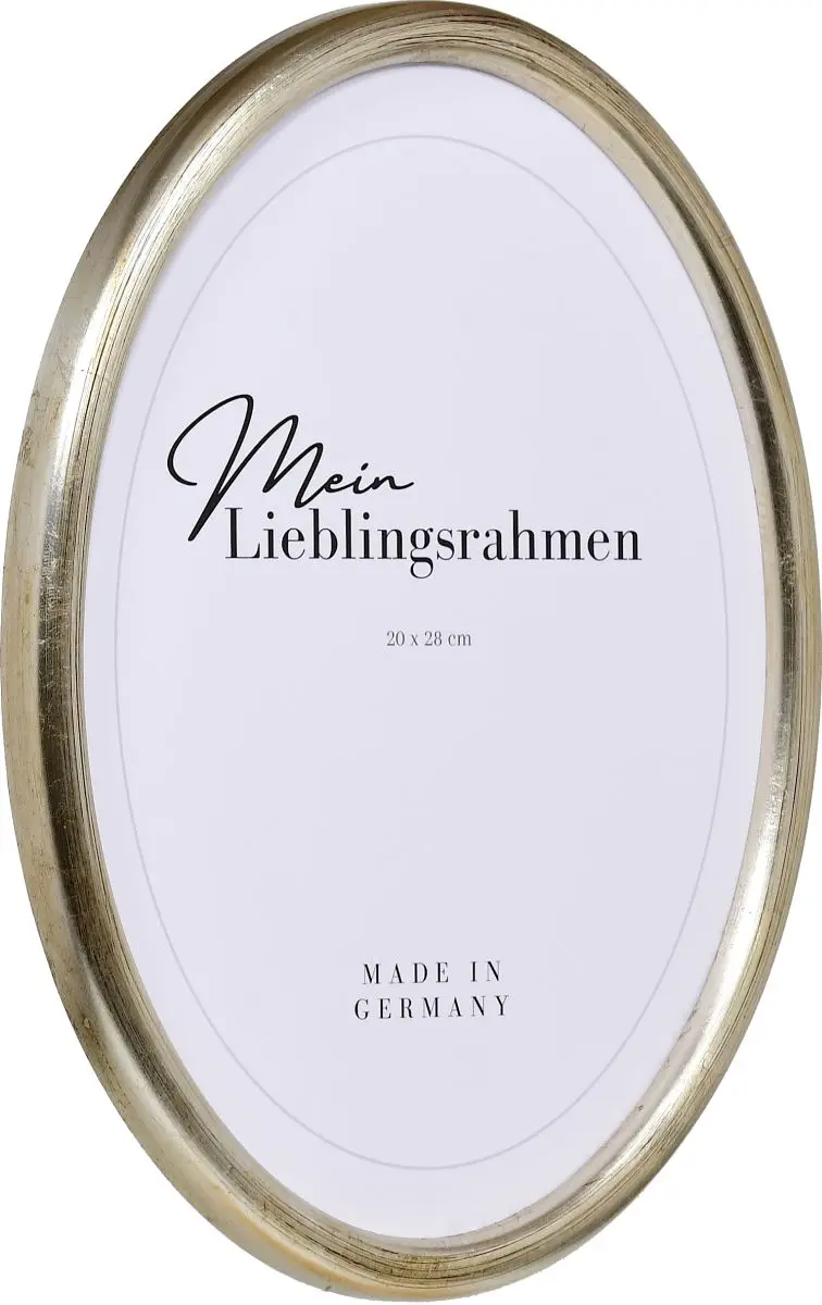 Seitenansicht eines Ovalrahmens in der Farbe Silber