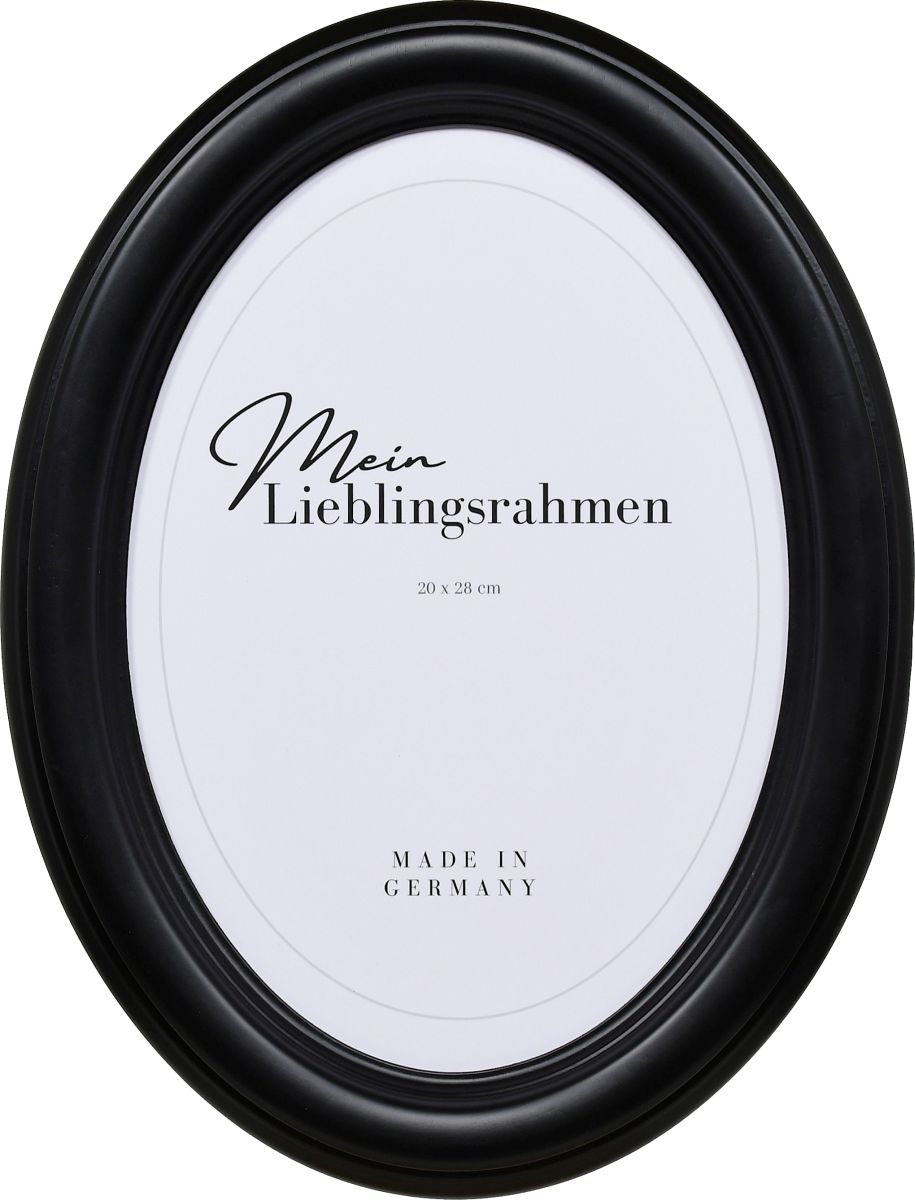 Frontansicht eines Ovalrahmens in der Farbe Schwarz