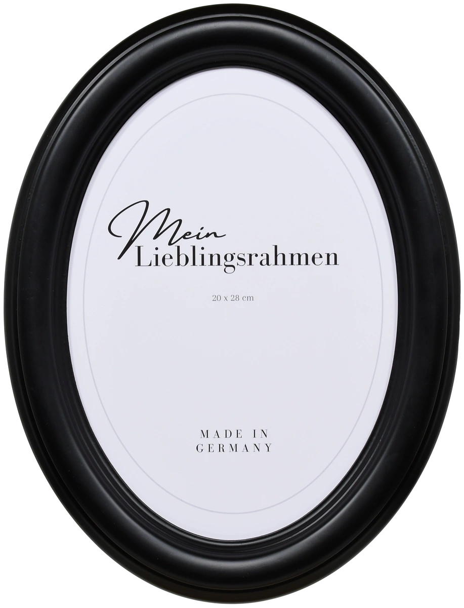 Frontansicht eines Ovalrahmens in der Farbe Schwarz