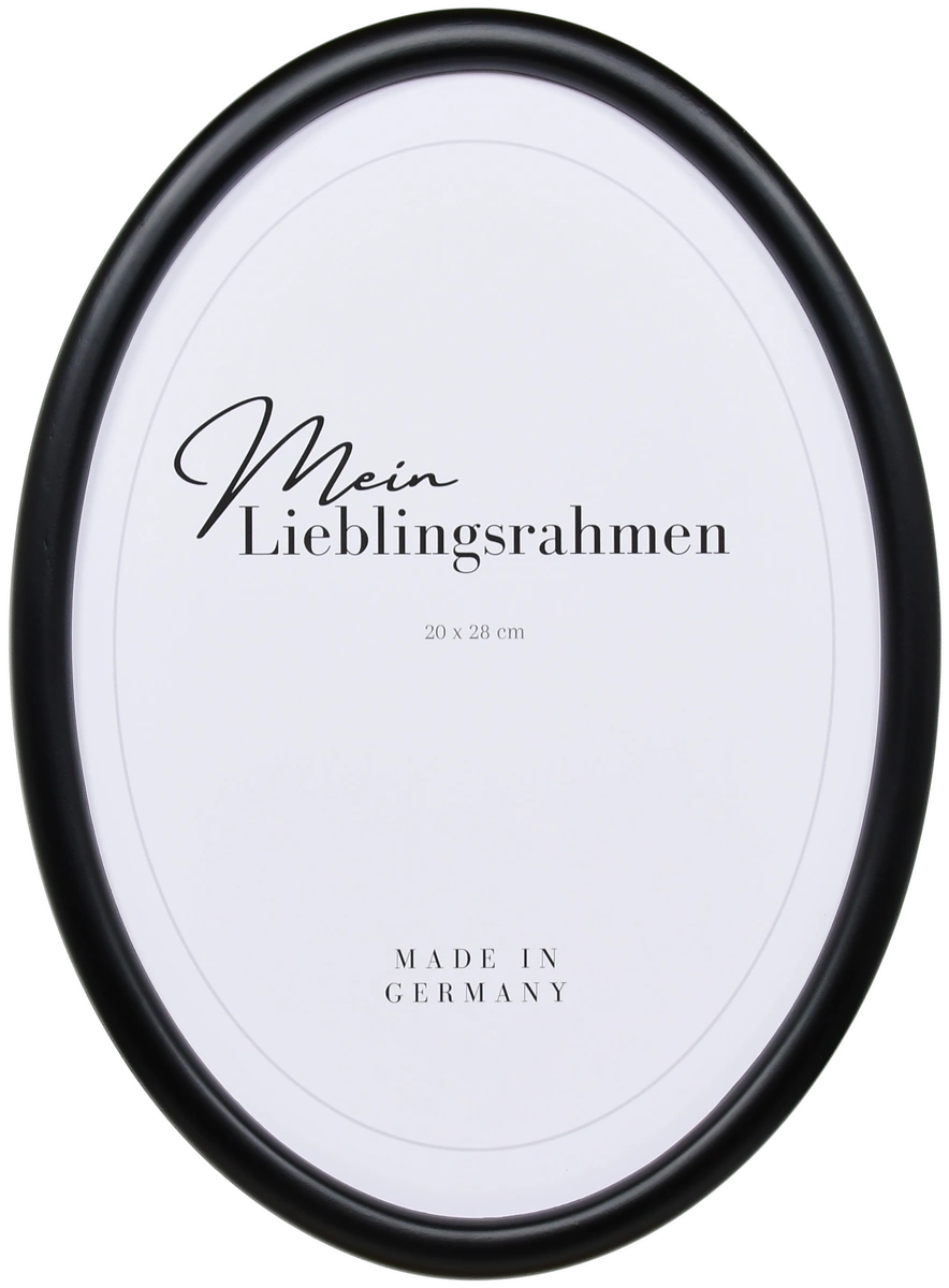 Frontansicht eines Ovalrahmens in der Farbe Schwarz