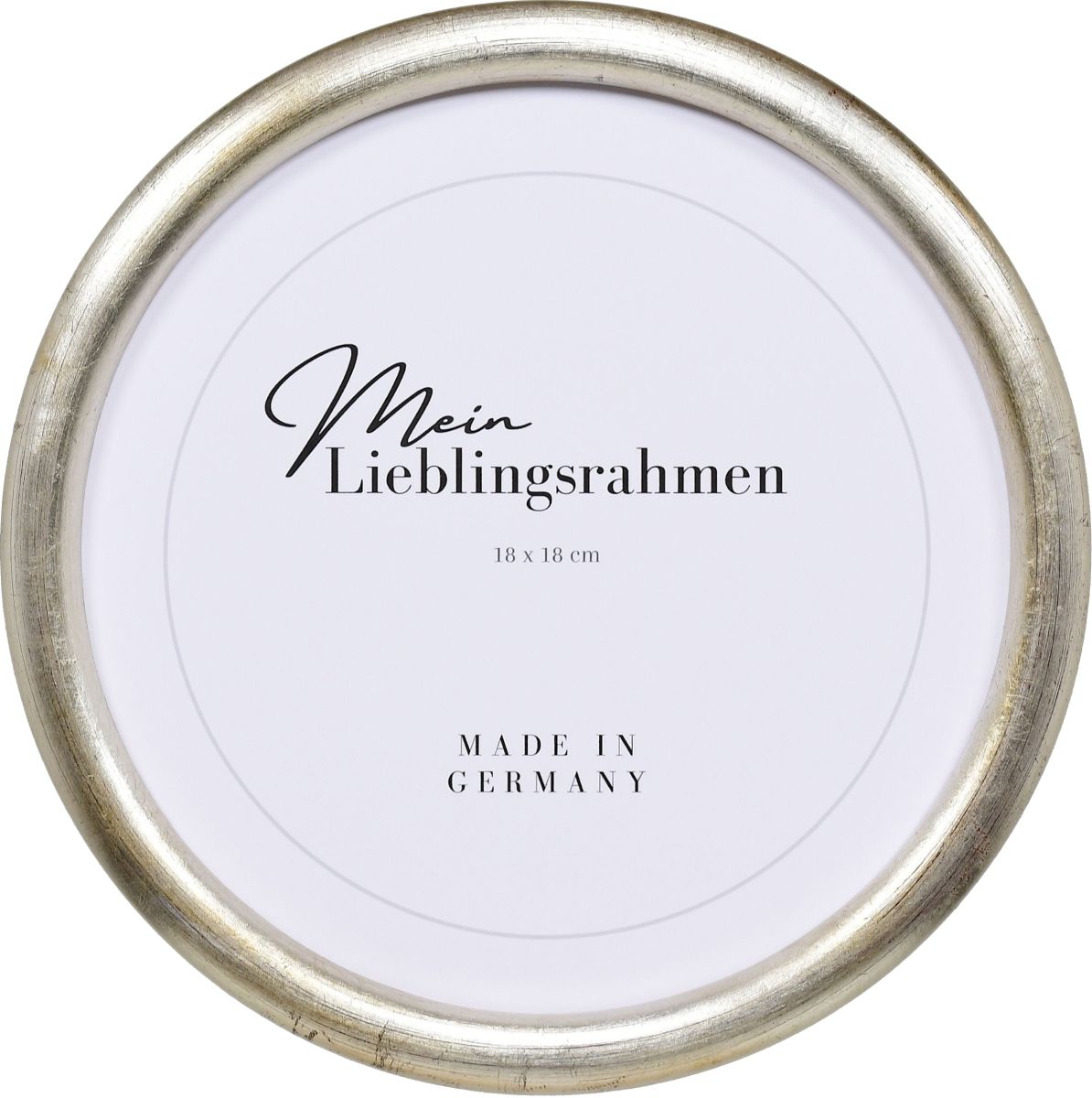 Frontansicht eines Rundrahmens in der Farbe Silber