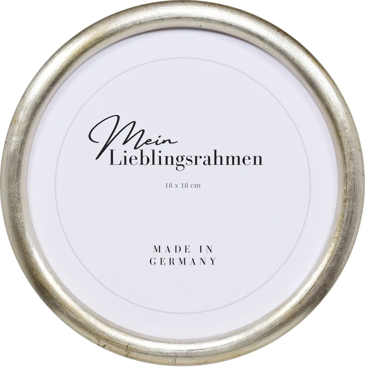 Frontansicht eines Rundrahmens in der Farbe Silber