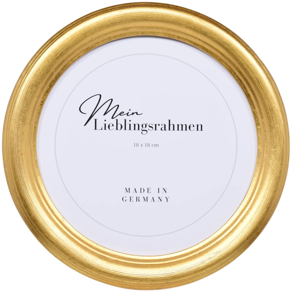 Frontansicht eines Rundrahmens in der Farbe Gold