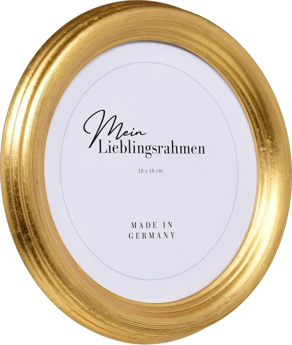 Seitenansicht eines Rundrahmens in der Farbe Gold