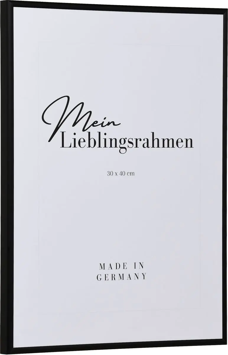 Seitenansicht eines schwarzen, modernen Rahmens aus eloxiertem Aluminium mit robustem Halbrundprofil 