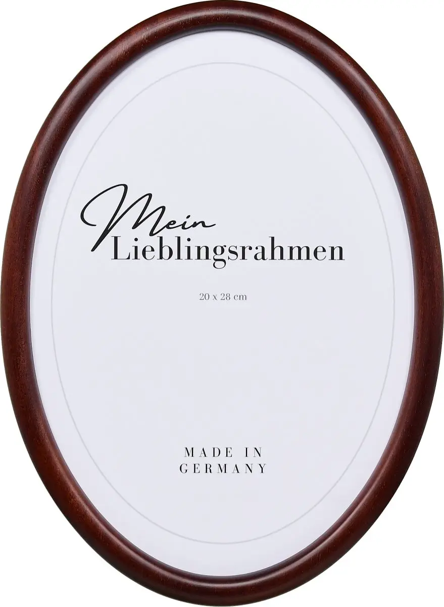 Frontansicht eines Ovalrahmens in der Farbe Mahagoni